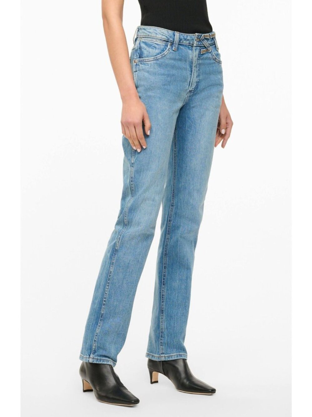 NEW Wrangler X Staud Jeans Womens 27x32 Blue Straight Leg High Rise The Everyday